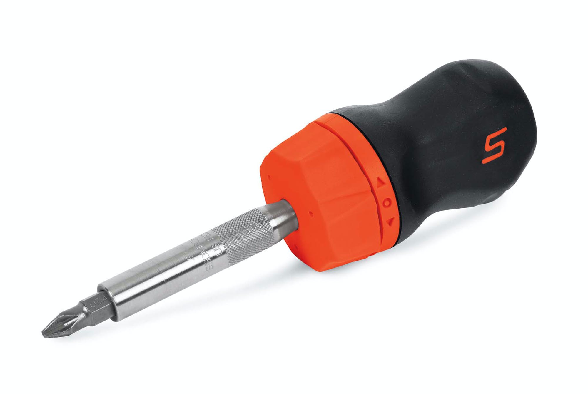 Ratcheting Soft Grip Stubby Screwdriver (Orange) | SGDMRC11AO Ratcheting Soft Grip Stubby Screwdriver (Orange) | SGDMRC11AO